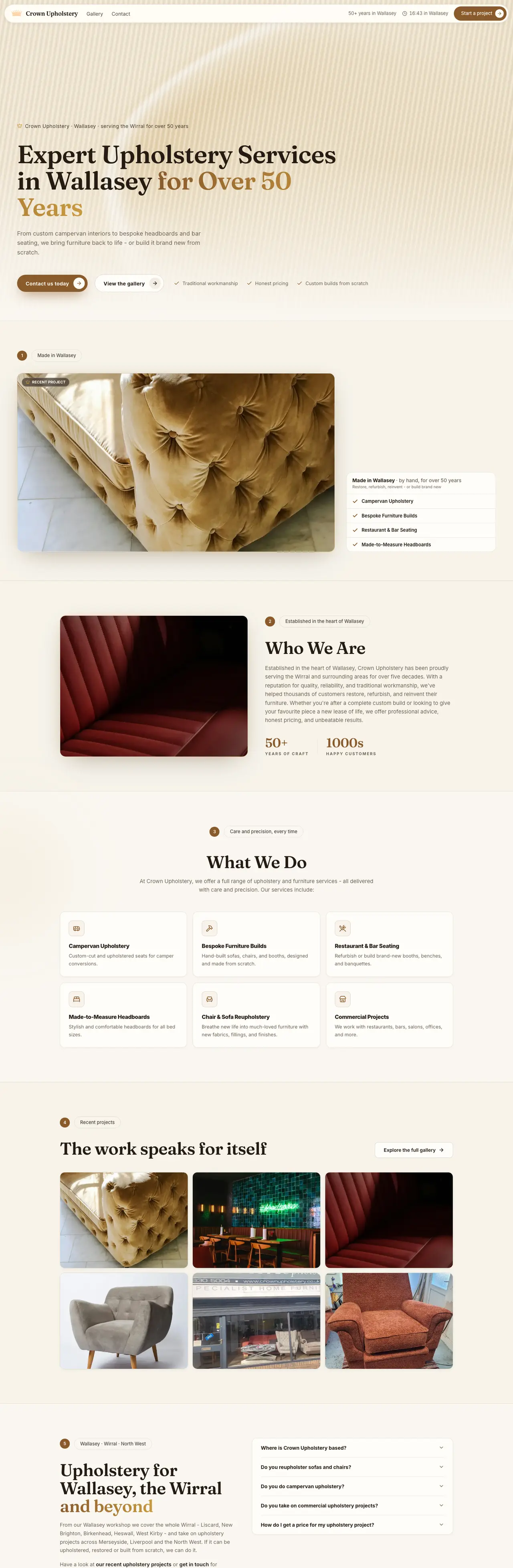 Crown Upholstery website