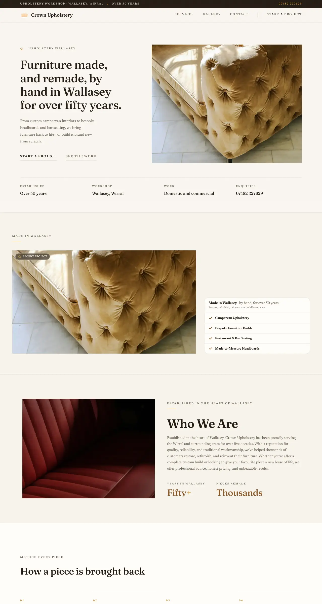 Crown Upholstery: the new site