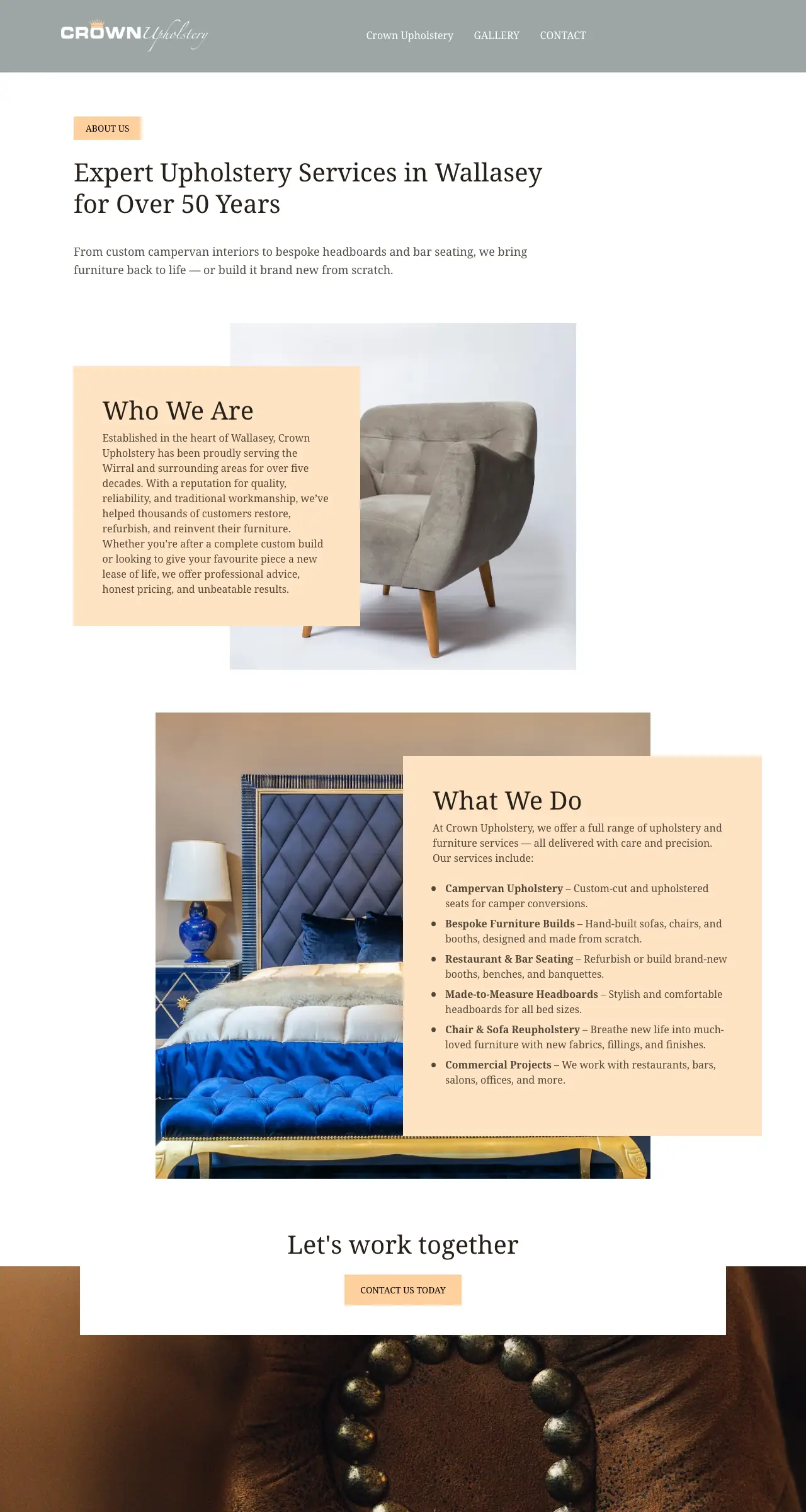 Crown Upholstery: the old site