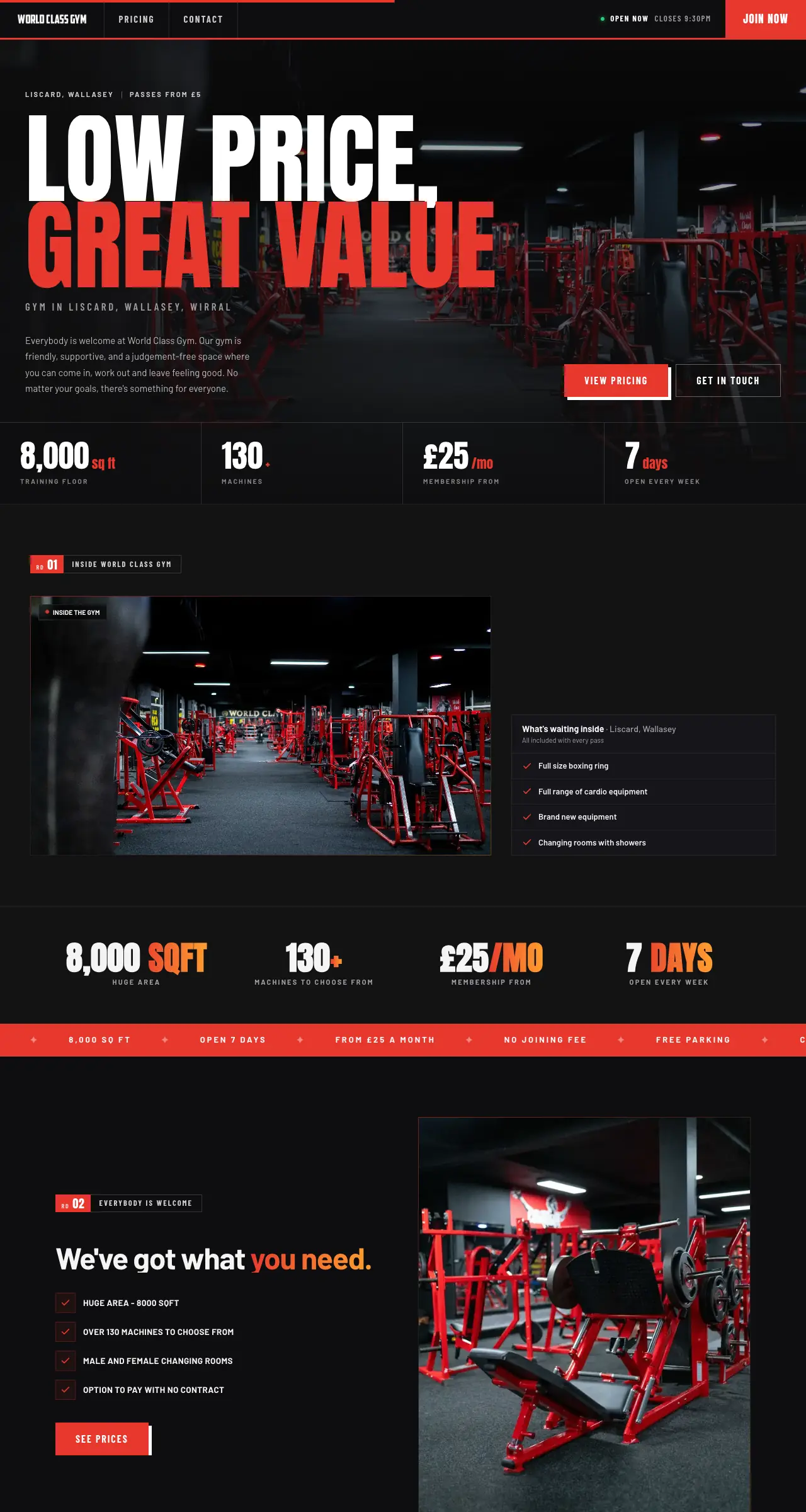 World Class Gym: the new site